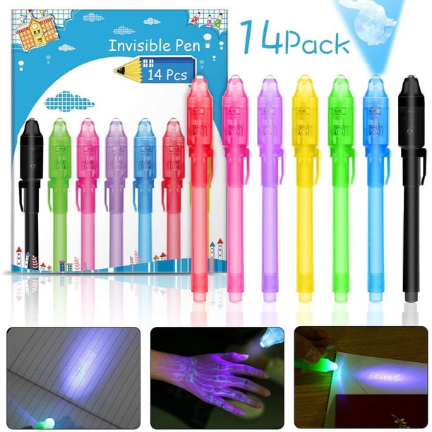Invisible Disappearing Ink Pen with UV Light Magic Spy Marker Kid