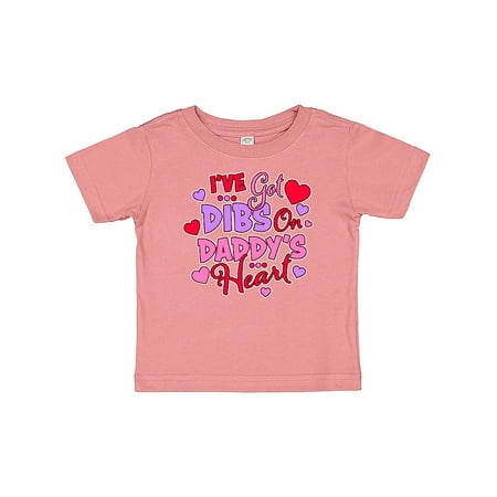 

Inktastic Ive Got Dibs on My Daddys Heart with Hearts and Dots Gift Baby Boy or Baby Girl T-Shirt