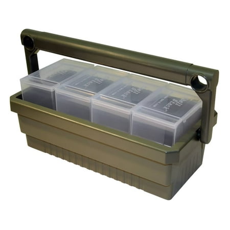 Mtm Shotshell Box Caddy W/ 4 - Ss25 Rnd Clear Shotshell Boxes