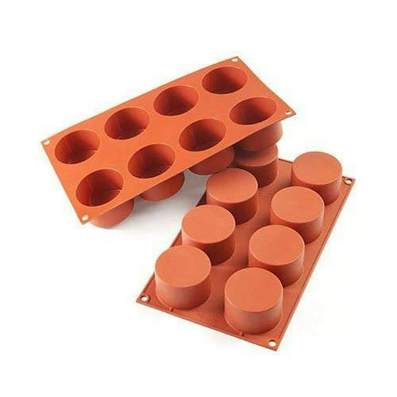 Silikomart Professional SF119 Silicone Mold, Cylinder 4.16 Ounce, 2.48 Inch Diameter x 1.57 Inch High, 8 Cavities