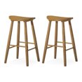 thumbnail image 1 of Maven Lane Luna Bar Stool in Rustic Natural Wood Finish, Set of 2, 1 of 7