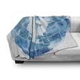 thumbnail image 3 of Map Soft Flannel Fleece Throw Blanket, Hand Drawn Watercolor Style Globe Sphere with North America Continent Paint Effect, Cozy Plush for Indoor and Outdoor Use, 60" x 80", Blue White, by Ambesonne, 3 of 6