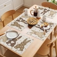 thumbnail image 5 of Polka Dot Bunny Placemats Set of 12 Love Heart Rabbits Vintage Place Mats Indoor Wipeable Table Mats Washable Cloth Dining Table Placemats for Kitchen Holiday Party Home Decor 13x19 Inch, 5 of 9