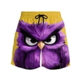 thumbnail image 4 of Timoontee Mens Funny Cartoon Animals Print Swim Trunks Lightweight Quick Dry Beach Shorts Elastic Waist Drawstring Summer Casual Shorts Yellow XXXXL, 4 of 6