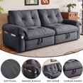 thumbnail image 4 of avobird 77.2'' Pull Out Sofa Bed, Pre-Assembled Sleeper Sofa Bed with USB Charging Ports and Side Pocket, 3 in 1 Velvet Sofa for Living Room, Gray, 4 of 7