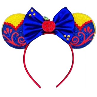 New Disney Parks Snow White Blue Pink Bow Yellow Veil Minnie Ear Headband Disney Snow White Parks Costume Accessory with Veil  main image 3