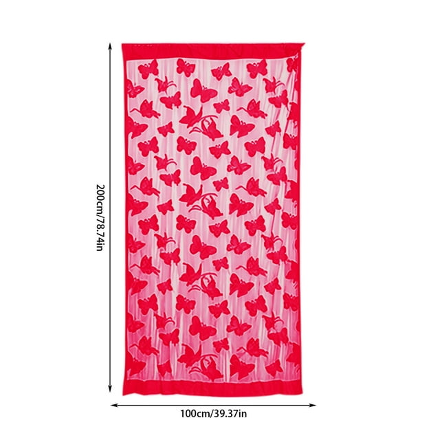 Rideaux pour Portes, Lot de 2, Rideau en Mousseline Transparente avec Franges 39,37 Po x 78,74 Po, Rideau Décoratif Multicolore pour Cloison et Fond