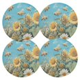 thumbnail image 3 of Round Grid Placemat ,One Sizex6, Round Placemat, PVC Plate Mat，15.4 Inch Non-Slip and Heat Resistant, Table Placemat, Dining Room Placemat Lovely Bees, 3 of 7