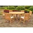 thumbnail image 4 of Grade-A Teak Dining Set: 6 Seater 7 Pc: 72" Round Table And 6 Devon Arm Chairs Outdoor Patio WholesaleTeak #51DV1707, 4 of 6