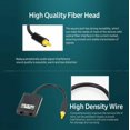 thumbnail image 4 of to 2 Digital Optical Cable Audio Splitter Adapter Optical Fiber Audio Adapter Black Optical Fiber Splitter Adapter, Black, 4 of 5