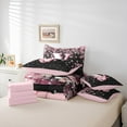 thumbnail image 6 of Manfei Girls Pink Monogrammed Bedding Comforter Set 7pcs, Personalized Letter V King Bedding Sets, Kawaii Axolotl Cherry Blossoms Bed Sheets, Lightweight Room Decor, 6 of 8