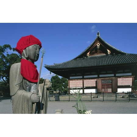 Jizo Statue in Front of To-Ji Buddhist Temple (Kyo-O-Gokoku-Ji), Kyoto, Kansai, 9th Century, Japan Print Wall