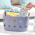 thumbnail image 4 of Large Rectangular Plastic Storage Basket 12.60 Inches Dual Side Handle Multifunctional Easy Clean Organizer for Home Desktop Cabinet Bathroom Party Favors Decor Sundries Storage, 4 of 6