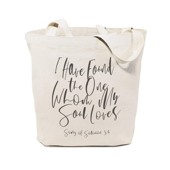 I Have Found the One Whom My Soul Loves, Song of Solomon 3:4 Cotton Canvas Tote Bag