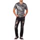 thumbnail image 2 of Camiseta Brillante INSPIRE CHIC para Hombre, Cuello Redondo, Mangas Cortas, Top Brillante para Club y Prom, 2XL Plata, 2 of 5