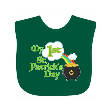 

Inktastic My First St. Patricks Day- Pot of Gold and Rainbow Gift Baby Boy or Baby Girl Bib