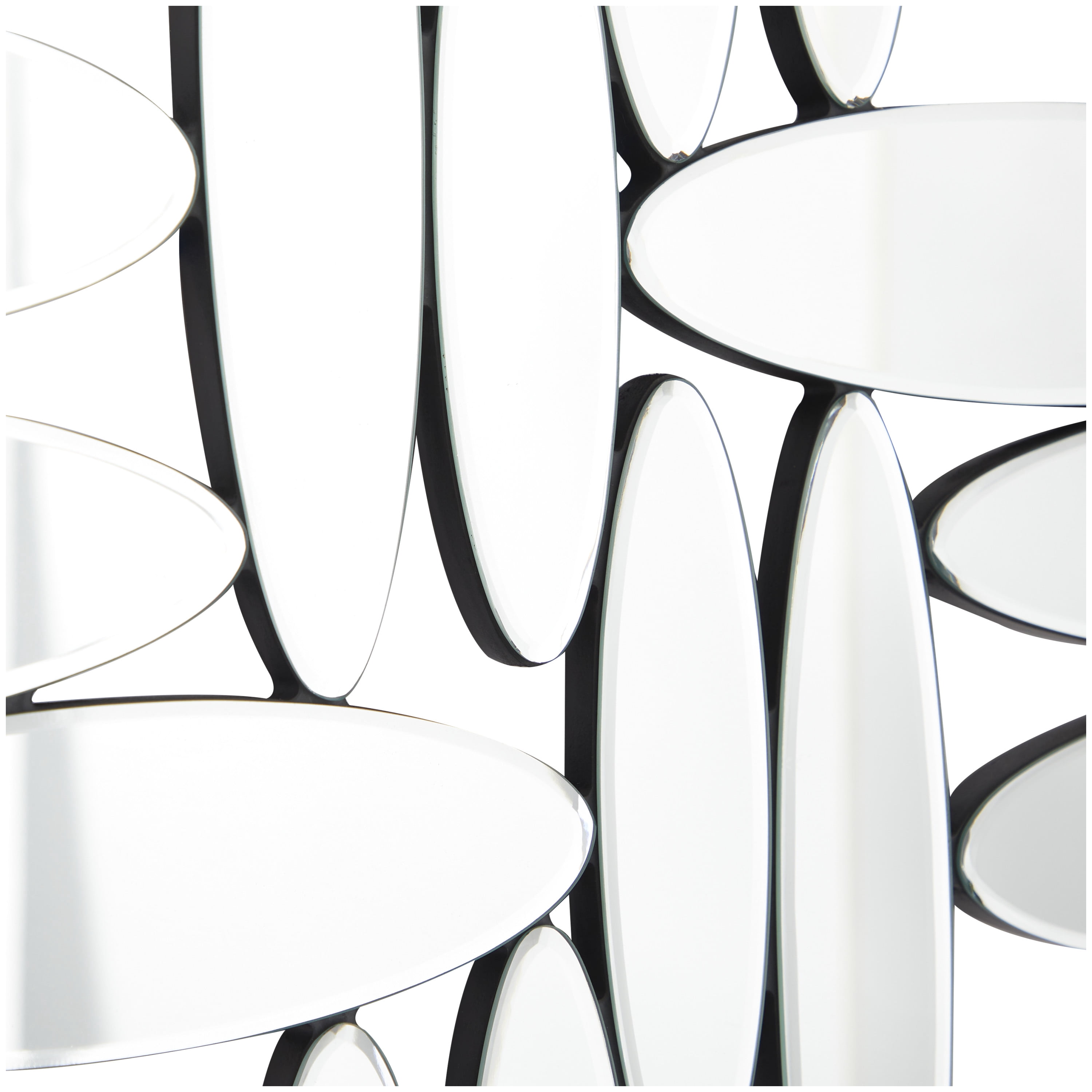 DecMode 40" x 28" Silver Abstract Oval Wall Mirror