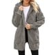 thumbnail image 2 of Chaqueta de Mujer con Cremallera, Bolsillos, Sudadera Larga Extragrande con Capucha, Mangas Largas y Suave, Abrigo de Peluche Cálido Gris Medio L, 2 of 8