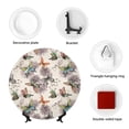 thumbnail image 4 of Picia Flying Butterflies-1 Pattern Bone China Decorative Plate – Wall Decor with Stand and Adhesive, Elegant Ornament for Living Room, Office, or Entryway-8in, 4 of 6