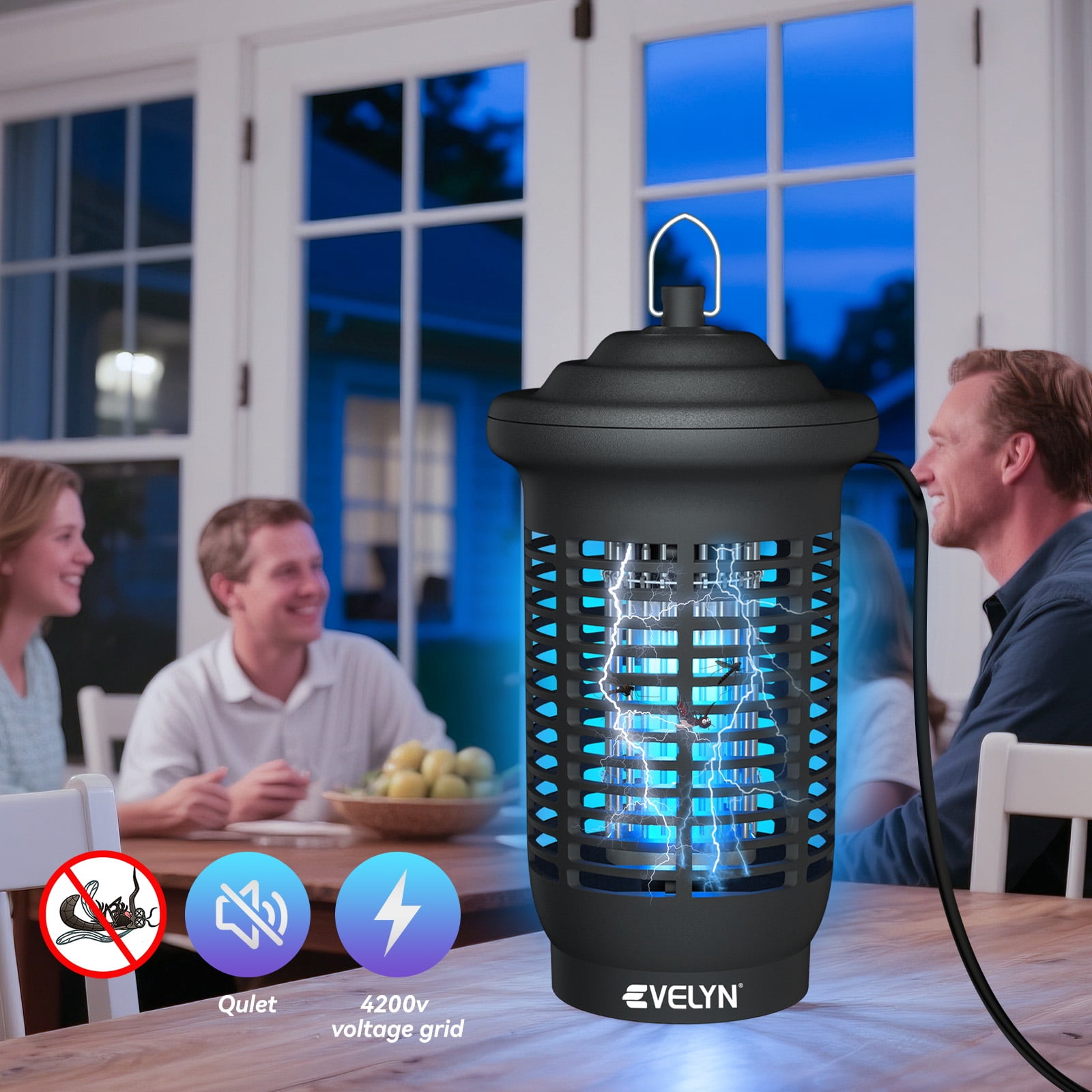 Bug Zapper Indoor Outdoor, Plug in Electric Mosquito Fly Zapper, Mosquito Killer, Fly Traps, Flying Insects Zapper, ABS Plastic Outer
