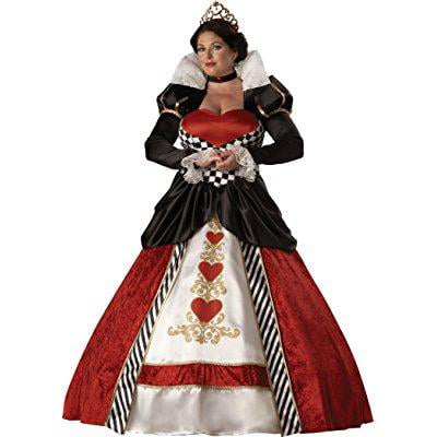 incharacter costumes women's plus size queen of hearts costume, red/white/black, xx-large