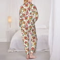 thumbnail image 6 of Wukai Pineapple Flower Print Women's Pajama Set - Soft Long Sleeve Sleepwear for Comfort and Style-Small, 6 of 9