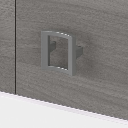 UPC: 0042976194185 | Bush Business Furniture Echo 72W Computer Desk with Hutch by Pure White/Modern Gray Pewter Finish