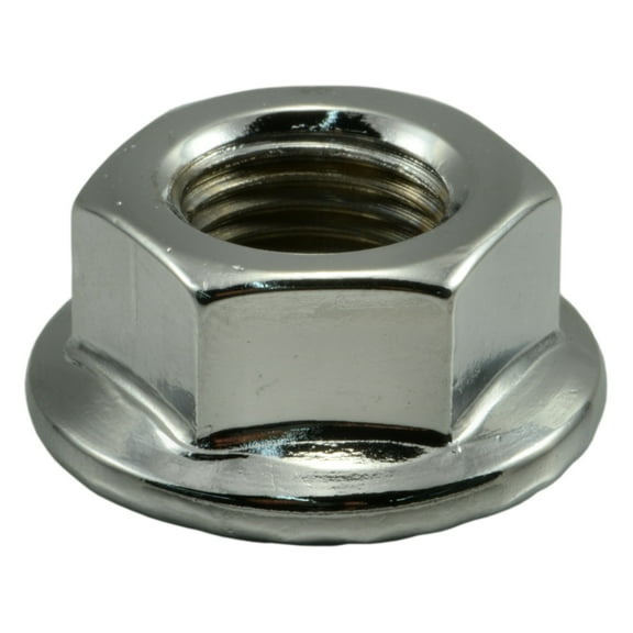 1/2"-20 Chrome Plated Steel Fine Thread Flange Nuts (3 pcs.)
