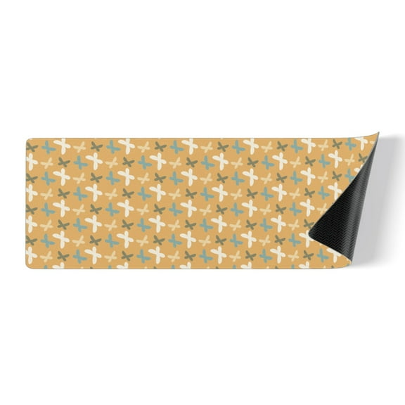 Yellow rubber bottom long kitchen mat