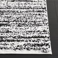 thumbnail image 3 of SAFAVIEH Rumi Barrett Striped Polyester Shag Area Rug, Black/Ivory, 6'7" x 6'7" Square, 3 of 7