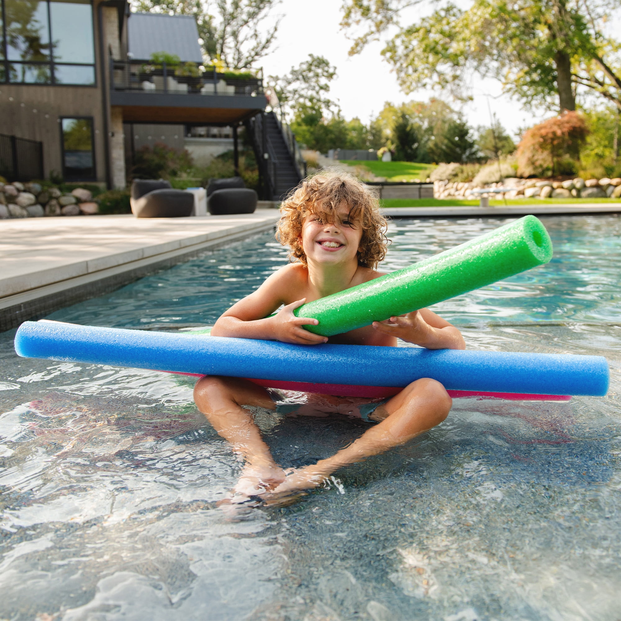 Big Joe Super Swim Noodle 20 Pack Pool Noodles, Assorted Pink, Green, Blue Foam, 4 feet, 50"L x 3"W x 3"H each