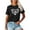 Black, variant on Summer Clearance! Zpanxa Blouses for Women Casual Round-Neck Printed T-Shirt Loose Short Sleeve Tops Blouse Womens Summer Tops Black L