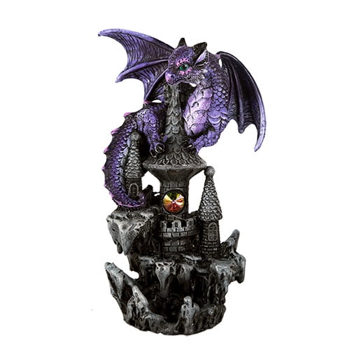 Green Eh Dragon Perching On Castle Tower Top Figure with Rhinestone Crystal Favorite Decor Store Green Eh Dragon Perching On Castle Tower Top Figure with Rhinestone Crystal Favorite Decor Store