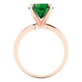 thumbnail image 4 of 3.0ct round cut green emerald 14k rose gold Bridal Wedding Engagement Promise Anniversary Ring for Women size 4.5, 4 of 7