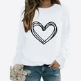 thumbnail image 2 of yoeyez Valentines Day Sweatshirt for Women Love Heart Graphic Tees Long Sleeve Raglans Baseball T Shirt Tops Cute Valentines Day Gifts Women White L, 2 of 3