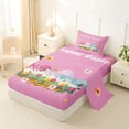 thumbnail image 2 of Erosebridal Happy Easter Eggs Kid Twin Sheet Sets, Spring Flower Bedding, Pink, 3pcs, 2 of 5