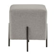 thumbnail image 3 of Sunpan Heston 17.75" Mid-Century Fabric Ottoman in Black/Gray, 3 of 5
