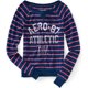 thumbnail image 1 of Aeropostale - Camiseta gráfica de punto para mujer con rayas, color azul, extragrande Aeropostale  Camiseta gráfica, 1 of 1