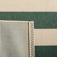 thumbnail image 4 of SAFAVIEH Courtyard Ermintrude Striped Indoor/Outdoor Area Rug, Beige/Dark Green, 9' x 12', 4 of 6