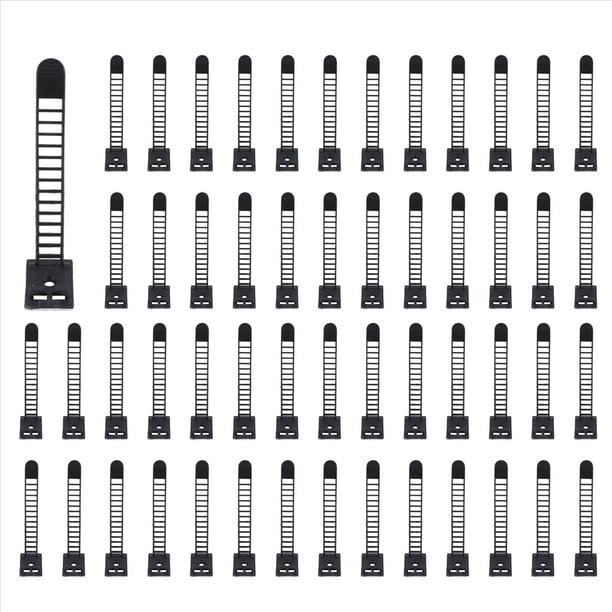 500 Piezas 2 Tamaños Abrazadera de Cable Ataduras de Cables Correas de Cable de Nylon Autoadhesivo Ajustable para la Gestión de Cables, Grande y Pequeño