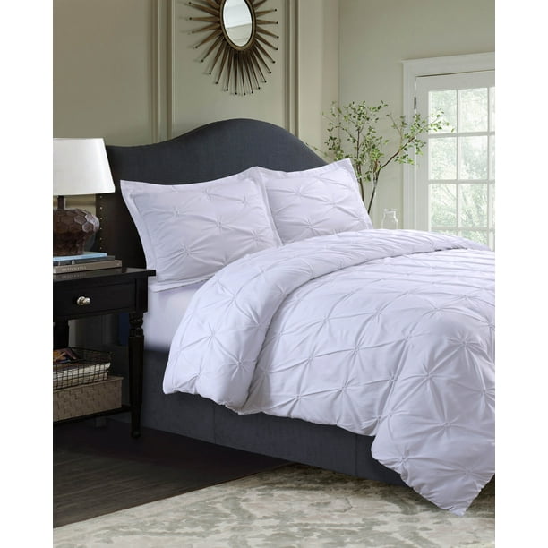 Sydney Pintuck Oversized Duvet Cover Set King White