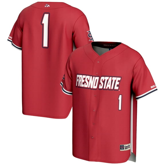 Men's GameDay Greats #1 Red Fresno State Bulldogs Lightweight Baseball Jersey