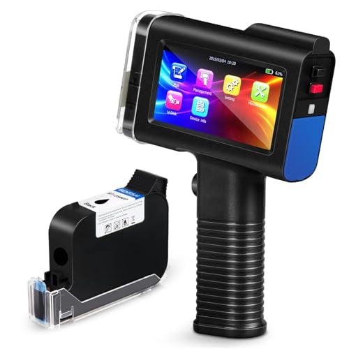 Impresora de inyección de tinta portátil BENTSAI BT-HH6105B2 con altura de impresión de 1/2 pulgada. Impresora portátil para fecha de caducidad, número de lote, código QR, código de barras y logotipo