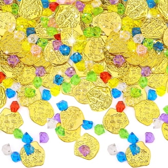 AiFanS Coffre au trésor de pirate avec 160 pièces de monnaie, 160 pierres précieuses – Parfait pour les fêtes et jeux sur le thème des pirates AiFanS Coffre au trésor de pirate avec 160 pièces de monnaie, 160 pierres précieuses – Parfait pour les fêtes et jeux sur le thème des pirates