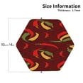thumbnail image 2 of Fuzoiu Hot Chili Print Leather Coasters Set,Drink Coasters Set of 4,for Tabletop Protection, Durable PVC Coasters,Home Décor and Housewarming Gift-Hexagon, 2 of 6