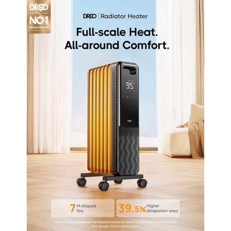 Dreo 1500W Radiator Heater, 2023 New Oil Filled, Remote Control,