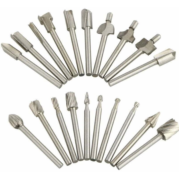 20 Pack Dremel Tungsten Carbide Cutting Burrs Rotary Grinder Drill Bits.