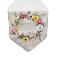 thumbnail image 5 of Fennco Styles Handmade Ribbon Embroidery Flower Decorative Linen Table Runner 13 x 72 Inch, 5 of 6