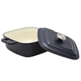 thumbnail image 7 of Smith & Clark Ironworks 4 Quart Enameled Cast Iron Square Dutch Oven Pot with Lid, Matte Midnight Blue, 7 of 7