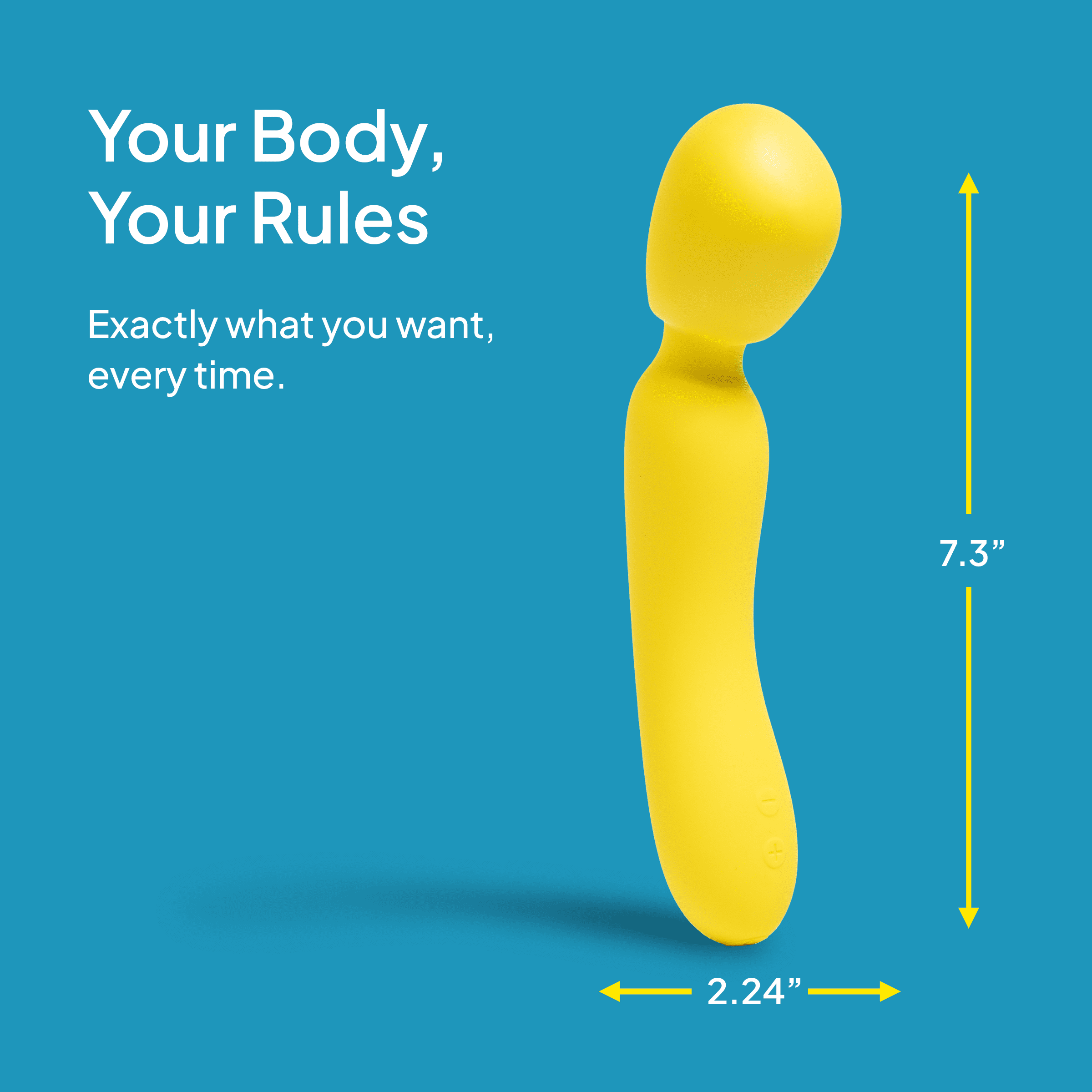 Hello Cake Flexible Wand Vibrator for Women, Waterproof & Rechargeable Massager Toy with 10 Vibrating Modes, Yellow